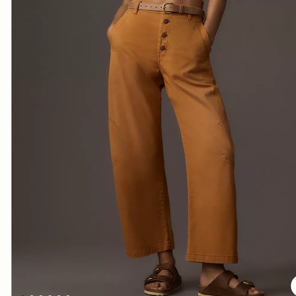 Brand New Pilcro Button-Front Barrel Pants - Picture 3 of 9